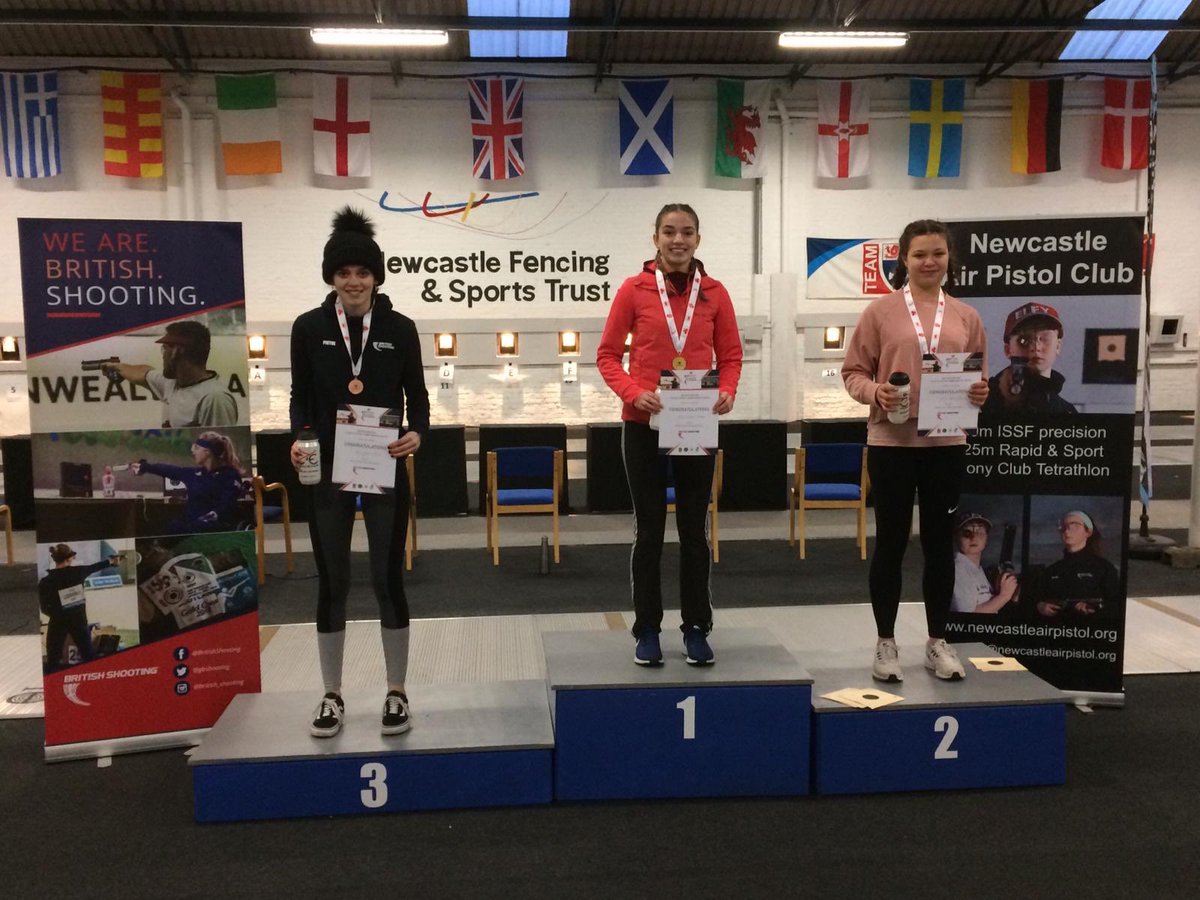 GBShooting's tweet photo. SENIOR: #BSSPC Emily Shawyer @YsgolBroDinefwr takes 🥇😃
Well done🥈Emily Reid🥉Ruth Bryden who also qualify for the National Final.
Next stop @ellesmerecoll for the last qualifying event of 2019-2020! @guntrader_uk @ThePonyClub @UKScouting https://t.co/oF5wnVf6Ht