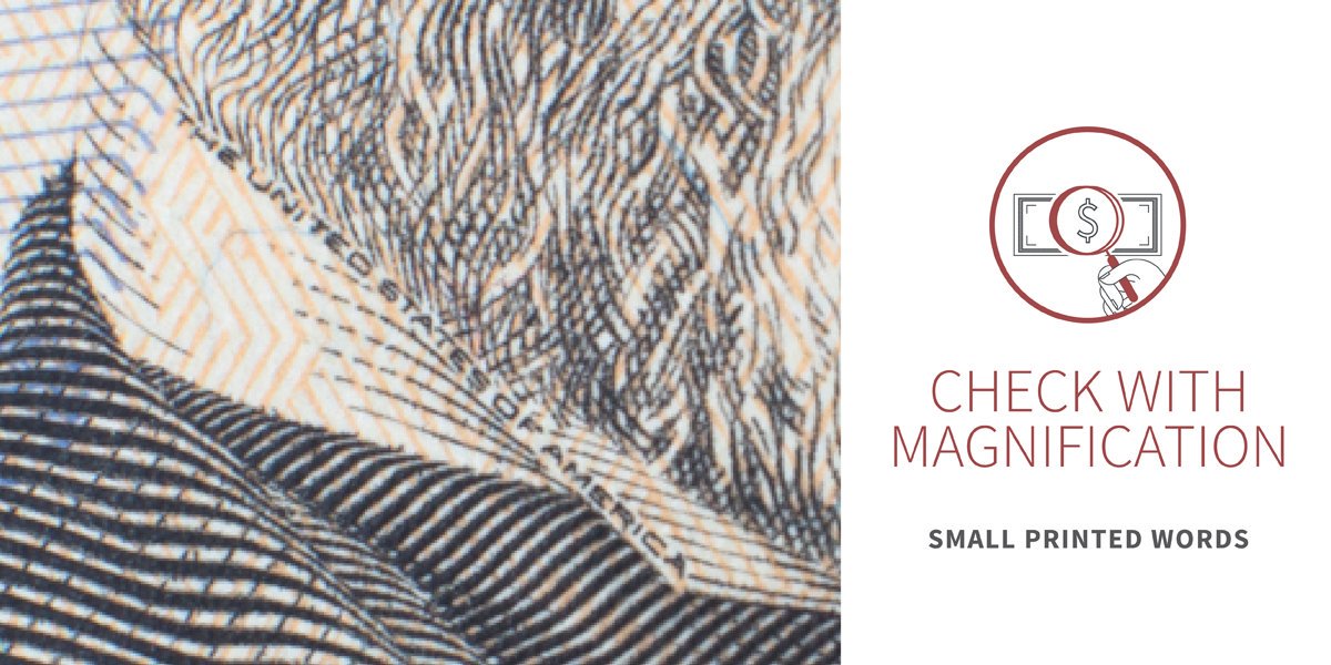 Feel, tilt, check. Find out how these simple steps can help you determine a note’s authenticity. go.usa.gov/xVpNu