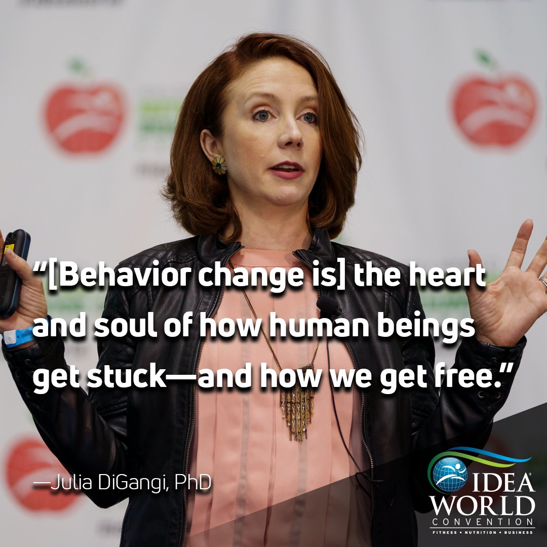 ideafit's tweet photo. Julia DiGangi, PhD, called behavior change an “absolutely sacred science” at the 2019 IDEA World Nutrition &amp; Behavior Change Summit. This 4-day track is a perfect pairing of nutrition and behavioral science research. Register today: https://t.co/4HV6blj6Xr #ideaworld #nutrition https://t.co/NSMG7s8rUN