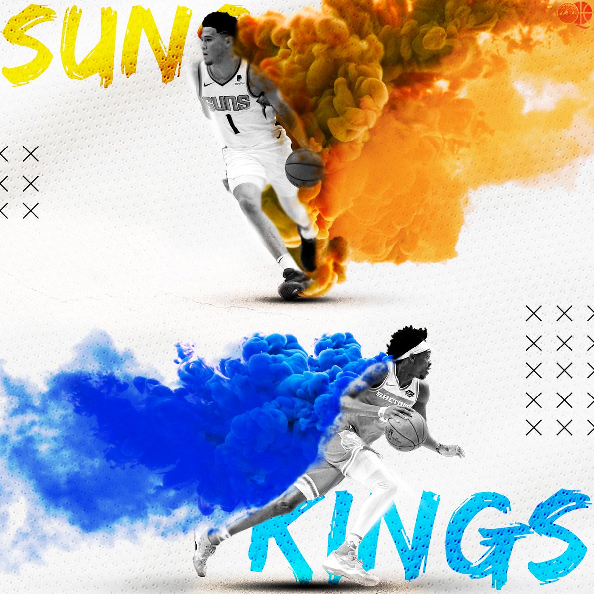 QiBasket's tweet photo. Parmi les matchs de ce soir, les Kings accueillent des Suns en back-to-back, après la défaite concédée hier face à Boston ! 

L'occasion pour nous de vous partager cette création made in @Lusso98 💥⤵️

(Et tant pis pour De'Aaron Fox, les absents ont toujours tort) https://t.co/1DiMDnkXVn
