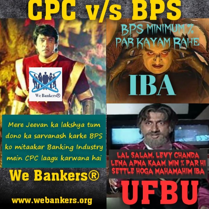 We Bankers ka lakshya UFBU IBA ka sarvanash karke BPS ko mitaakar Banking Industry mein CPC lagu karwana hai. Join & strengthen us at webankers.org #CPCForBankers #BankersAreUnderpaid #Abolish_IBA #Demolish_UFBU #EndgameOfBPS #WeBankersIndefiniteStrike #NumberGameVital