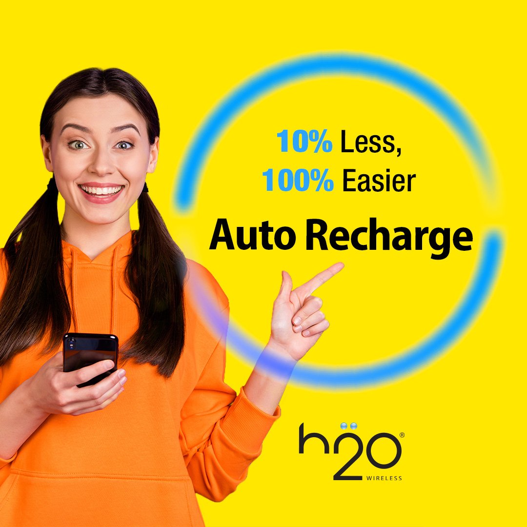 H2OWireless's tweet photo. Save 10% off your monthly bill when you sign up for Auto Recharge. #h2owireless #h2owirelessnow #nocontract #prepaid #wireless #savings #wirelessdeals #wirelesssavings #autorecharge #discount #explore https://t.co/GJ0fyQZwg6