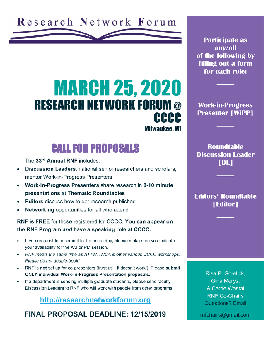JeanneBea_Law's tweet photo. @rnf4c  Deadline extended to 12/15. Submit your proposals 😀😀😀😀 https://t.co/MwWERC8Rkw