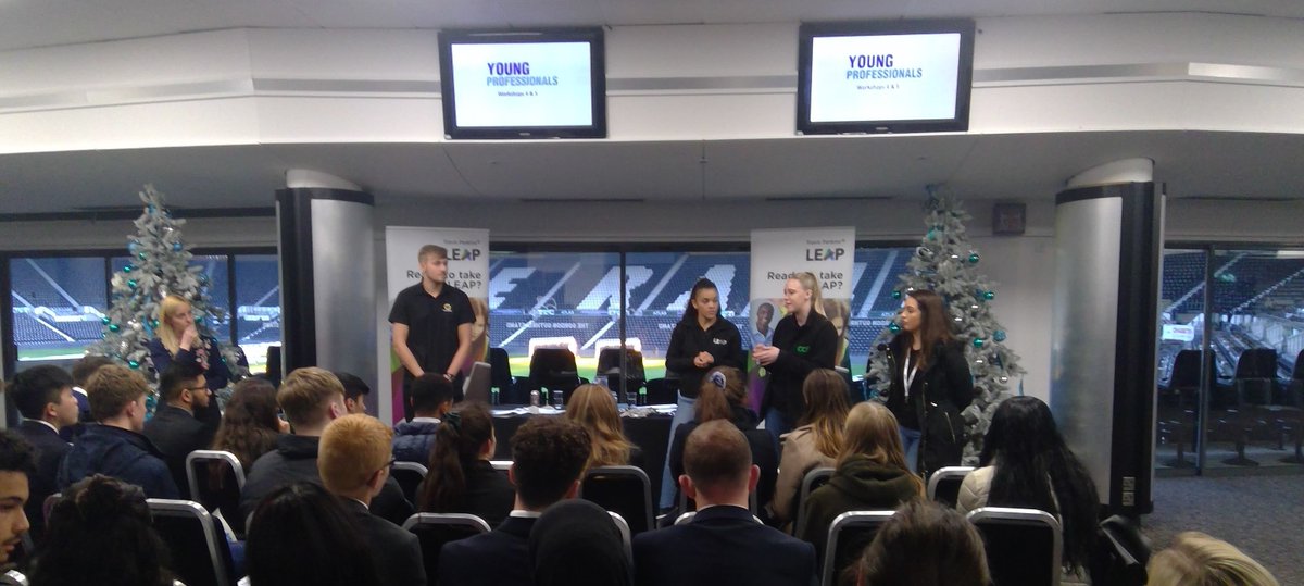 Super afternoon with some of our L6 hearing about apprenticeship and graduate opportunities at the Young Professionals Conference in Derby.  Lots of amazing opportunities for work experience on show too. #AReptonStory
