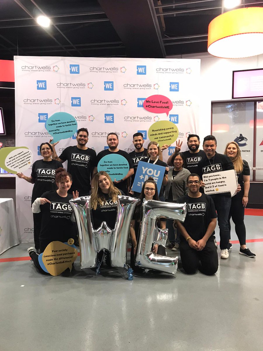 The day is finally here! We cannot wait to see all of our partner schools, student, and friends today for We Day Vancouver! #wedayvancouver #we #weday #tagb #thinkingaheadgivingback #chartwells #chartwellsatweday
