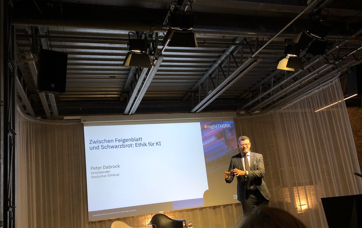 andrej_gross's tweet photo. Von der #thinkbeta by @BVDW in Bremen „direkt“ zu #nightTHINK in Berlin by @IBMDeutschland - u.a. mit dem Vorsitzenden des deutschen @ethikrat, Prof. Dabrock @just_ethics #neverstoplearning #transformation https://t.co/r9etXQyVQ6