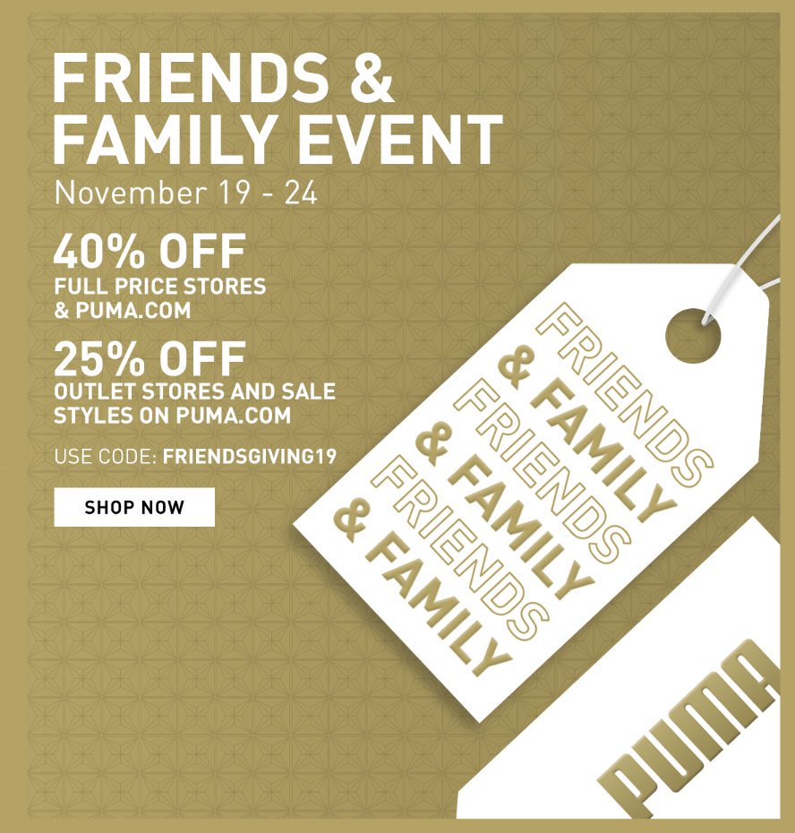 puma friends and family sale