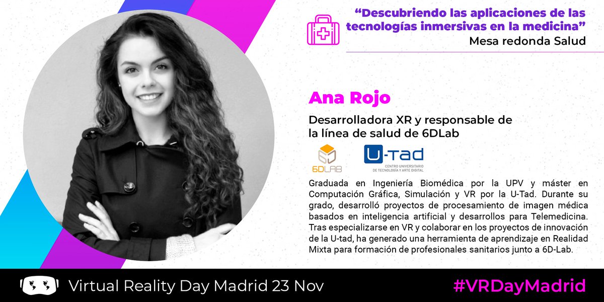 <a href="/carlosgtardon/">Carlos G. Tardón</a> <a href="/TheSecretTrail/">The Secret Trail Of Moon | TSTM</a> También en la mesa de salud, contamos con Ana Rojo, desarrolladora XR y responsable de la línea de salud de <a href="/6D_lab/">6D LAB</a>