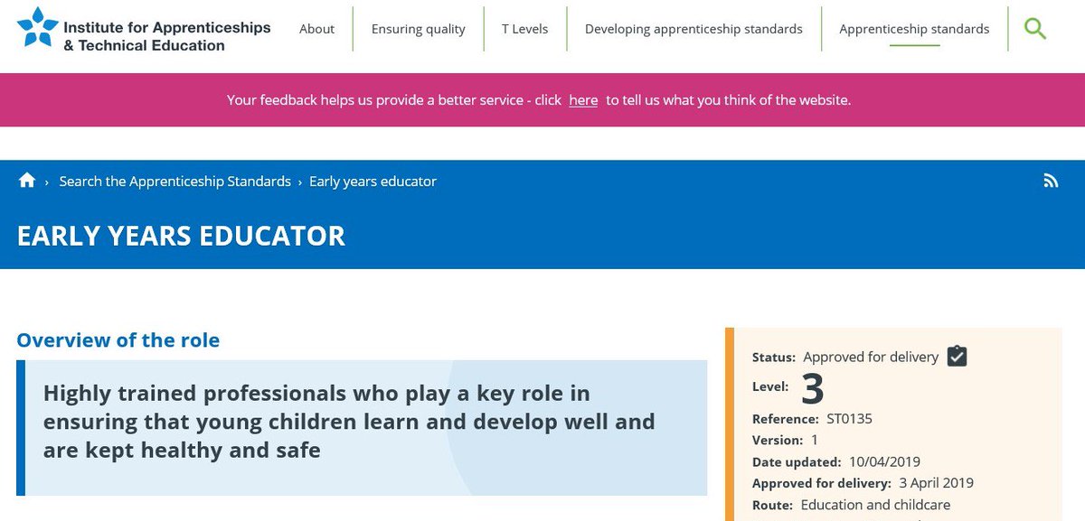 I love sharing good news so here you go...
@cityandguilds is now officially on the @IFAteched register of end point assessment organisations for #EarlyYearsEducator.  #ExcitingTimes.