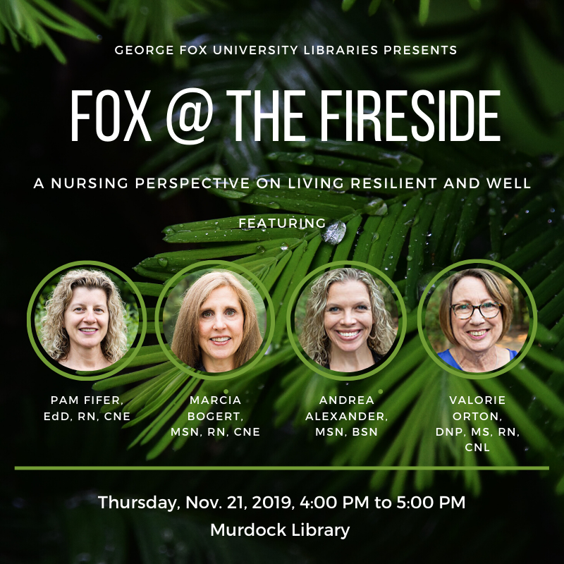 Are you wondering how to maintain resilience in the midst of life's challenges? Join us for Fox @ the Fireside as GFU Nursing Faculty share perspectives on living resilient &amp; well! 📆Thursday, 11/21, 4-5 p.m. in the Murdock Library. FMI: ow.ly/Tyc950xequo #foxfireside