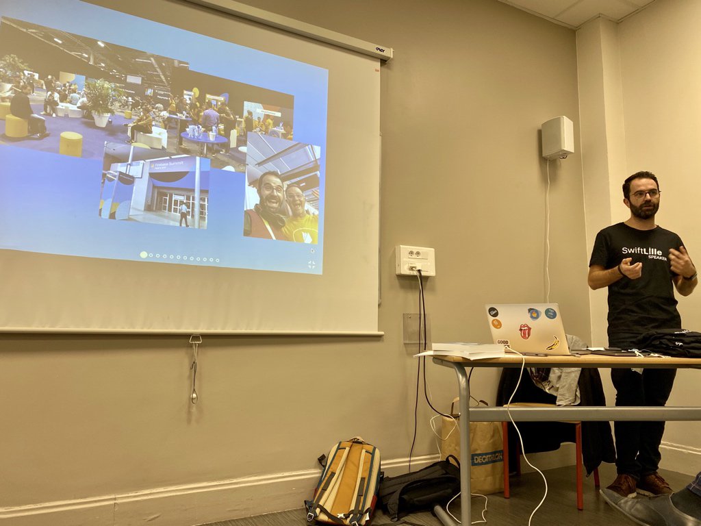 SwiftLille's tweet image. Premier talk de la soirée: un tour des nouveautés de #firebase avec @JulienRobidet