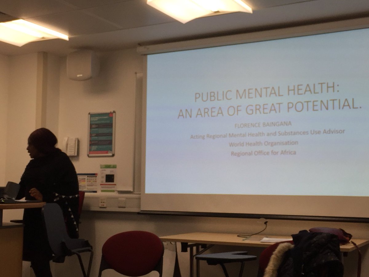 trainees4GMH's tweet photo. We’re privileged to be hearing from the truly inspirational @FloBaing of @WHO about her incredible work and career in #globalmentalhealth across #Uganda #Liberia #SierraLeone #Nigeria and beyond https://t.co/g6lqCMz0gb