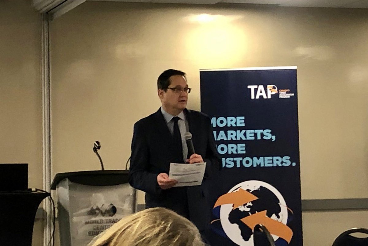 HealthCities's tweet photo. Health City is at day 3 of #TAP #cohort194. 

Pictured: John Gerum, stressing the importance of taking the information from days 1 &amp; 2, and putting it into action while creating the export plan. #yeg #healthtech #tradeaccelerator 

@EdmontonChamber @EEDC https://t.co/FH0ajXnLnP