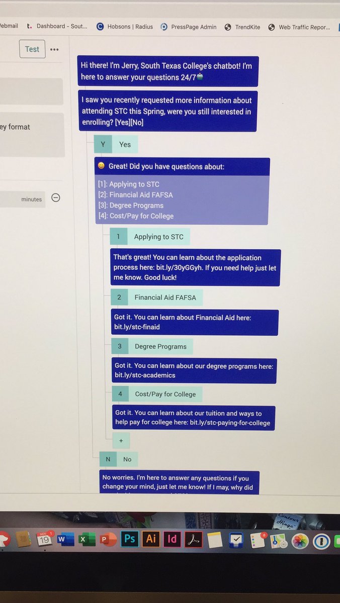 DARamirez77's tweet photo. Less than an hour until #NCMPR #Chatbot webinar! Excited to share how @stcjaguars uses to promote student engagement. https://t.co/lxgWEbG0Yh