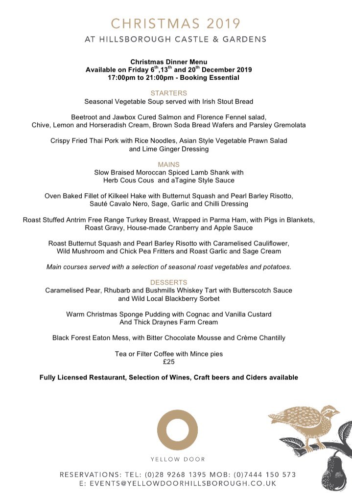 Food_NI's tweet photo. Have you had the pleasure of visiting the wonderful @HillsCastle yet?
If not here’s the perfect excuse - @yellowdoordeli have shared their Christmas menus with us, don’t they sound delicious! 😋
#BestFoodDestination https://t.co/6mpzfF0Z3y