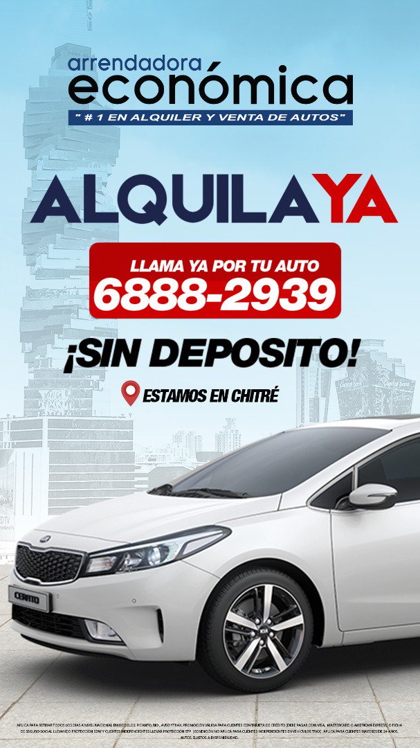 ArrendadoraP's tweet photo. #Panamá #pty #IAmBecoming #LEPDeportes #BuenDía #CableOnda Alquila tu auto con arrendadora Económica https://t.co/EiVTzl7PrT