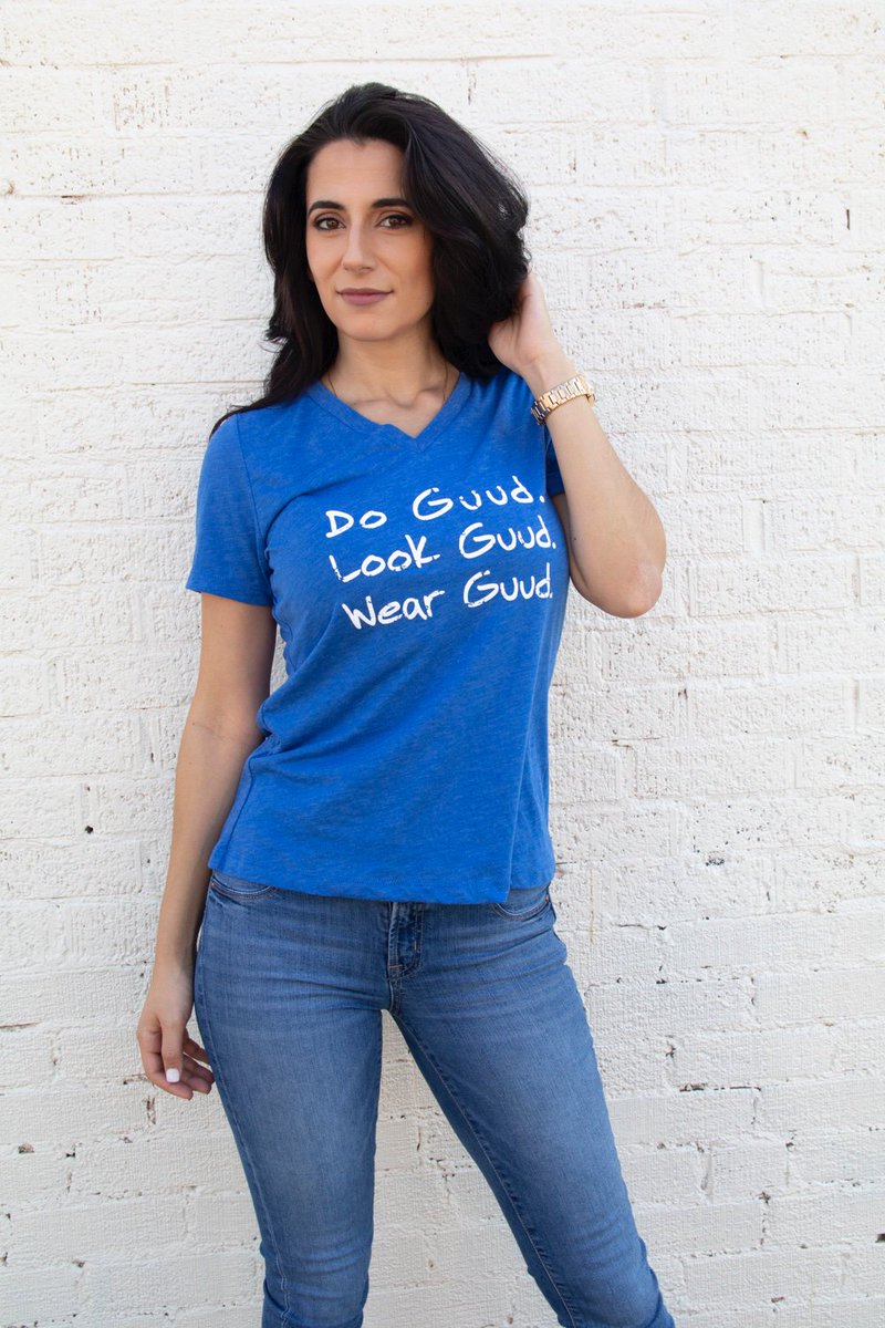 GuudWear's tweet photo. Make sure you always look Guud with our classic tagline tee. “Do Guud. Look Guud. Wear Guud.” Special thank you to @customink  for working with us on production to make a positive impact in the community. #consciouscapitalism #socialapparel #doguud https://t.co/oKp3GlTK4E