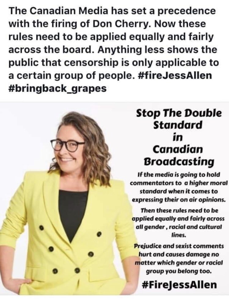 Jer_ward's tweet photo. An apology isn’t enough @jessieraeallen. We’re not going to allow this to be swept under the carpet. #jessicaallen #FireJessAllen #FireJessieAllen @ctv https://t.co/eT9O34ihgg