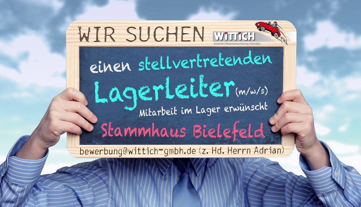 Lust auf Veränderung? Wir suchen zum nächst möglichen Zeitpunkt eine/n stellvertretenden und mitarbeitenden Lagerleiter (m/w/s) für unser Zentrallager in Bielefeld. Weitere Informationen findet Ihr auf unserer Homepage: wittich-gmbh.de #neuerjob #job #bielefeld #wittich