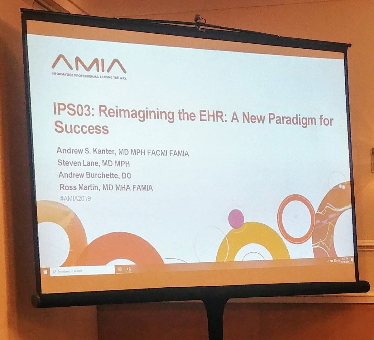 Looking forward to this session and insights from the esteemed presenters #amia2019 @AMIAinformatics