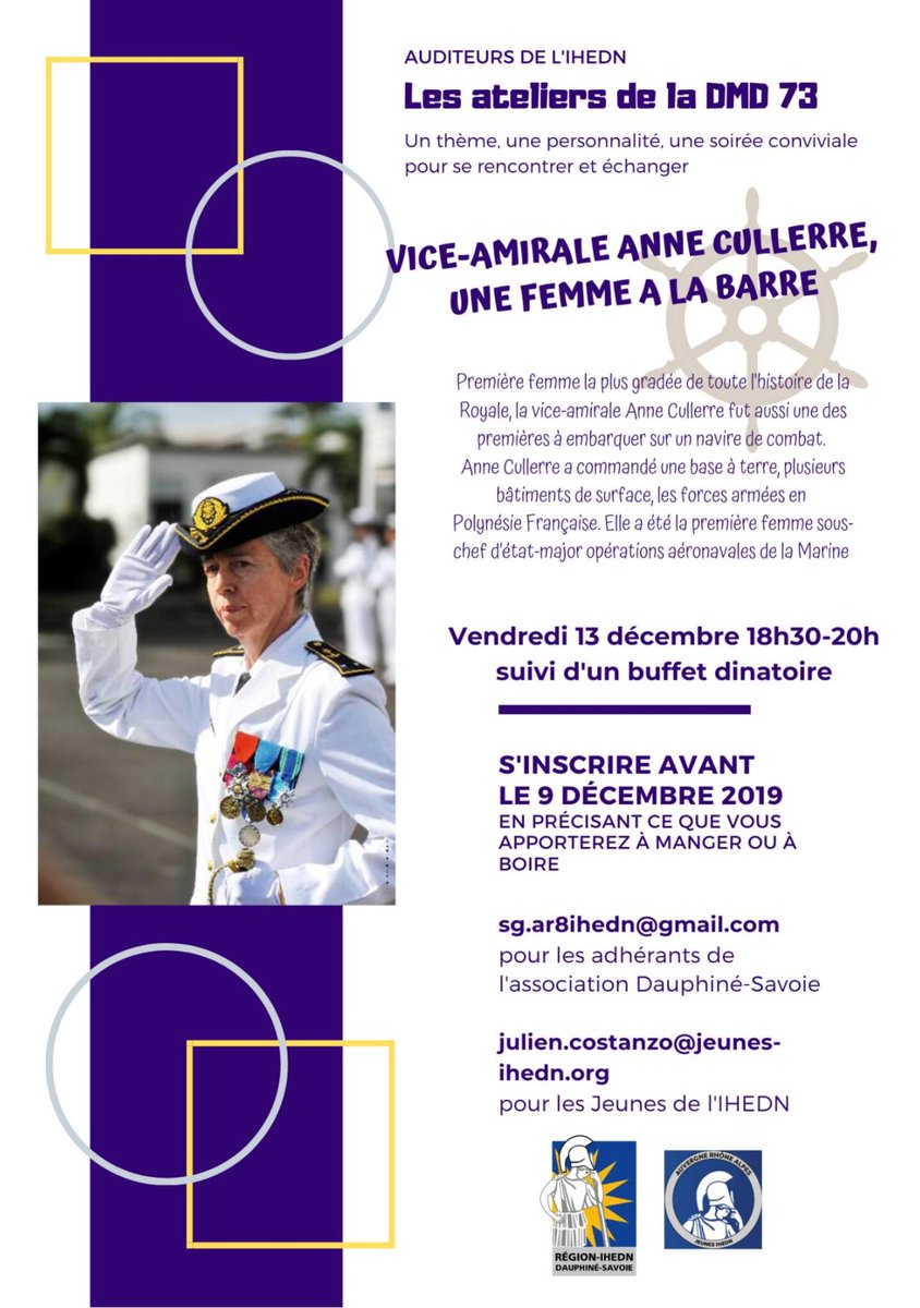 L’AR8 se jette à l’eau en recevant l’amirale Cullerre. Quand les femmes sont à la barre .....