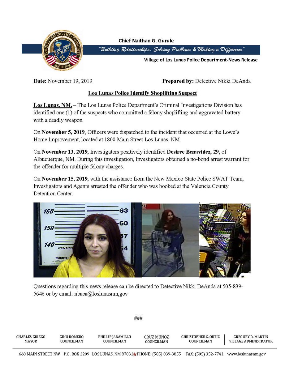 **Los Lunas Police Identify Shoplifting Suspect Media Release** <a href="/krqe/">KRQE News 13</a> <a href="/KOB4/">KOB 4</a> <a href="/koat/">koat</a>