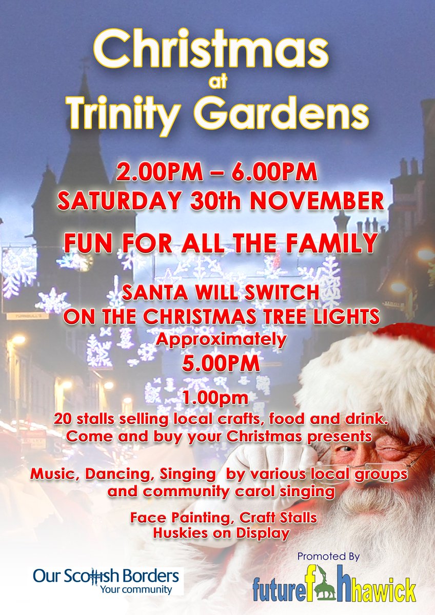 HawickCommunity's tweet image. Going to be a great day, don't miss it!, Carols, Face Painting, Dancing, Music, Stalls and Huskies, Lots of Fun!