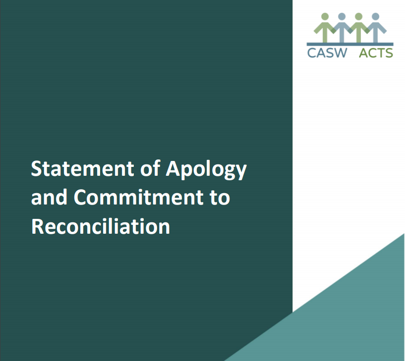 CASW_ACTS's tweet photo. Today, the CASW releases our Statement of Apology and Committment to Reconciliation. The CASW deeply apologizes for contributing to the injustices imposed on Indigenous peoples.
Read our full statement below.
https://t.co/2ME92XU8D6 https://t.co/6V2xBmZDBK