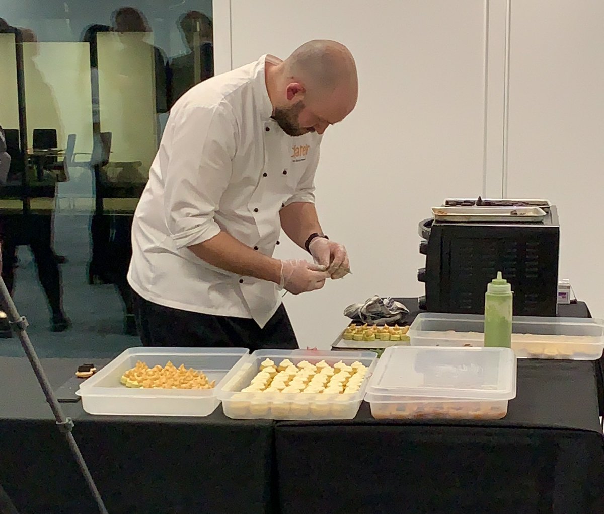 Delighted to have <a href="/CaterbyBarryB/">Barry Bryson</a> back into the <a href="/WBD_UK/">Womble Bond Dickinson (UK) LLP</a> office for our event tonight with <a href="/TheScotsman/">The Scotsman</a>  #canapes #Edinburgh