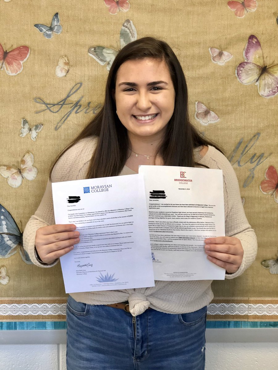 CareerCtrCHS's tweet image. Jameliah Shunnarah has been accepted to Moravian College and Bridgewater College with McKinney ACE Scholarship.  Congratulations on your hard work. #chopticon #braves #collegebound