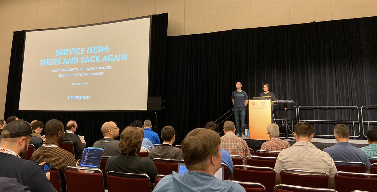 bbrundert's tweet image. Listening to Hema and Cody from #Nerdstrom err @Nordstrom talking about their experiences with running @kubernetesio and Service Mesh @Linkerd #KubeCon