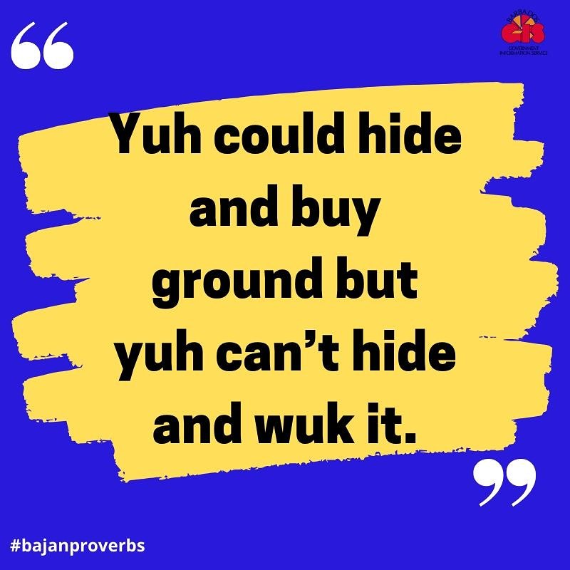gisbarbados's tweet photo. We hope you've been enjoying our #bajanproverbs. Do you know what this one means?
#Barbados🇧🇧 #246 #blueyellowblack #gisbarbados https://t.co/OycKpBNHC2