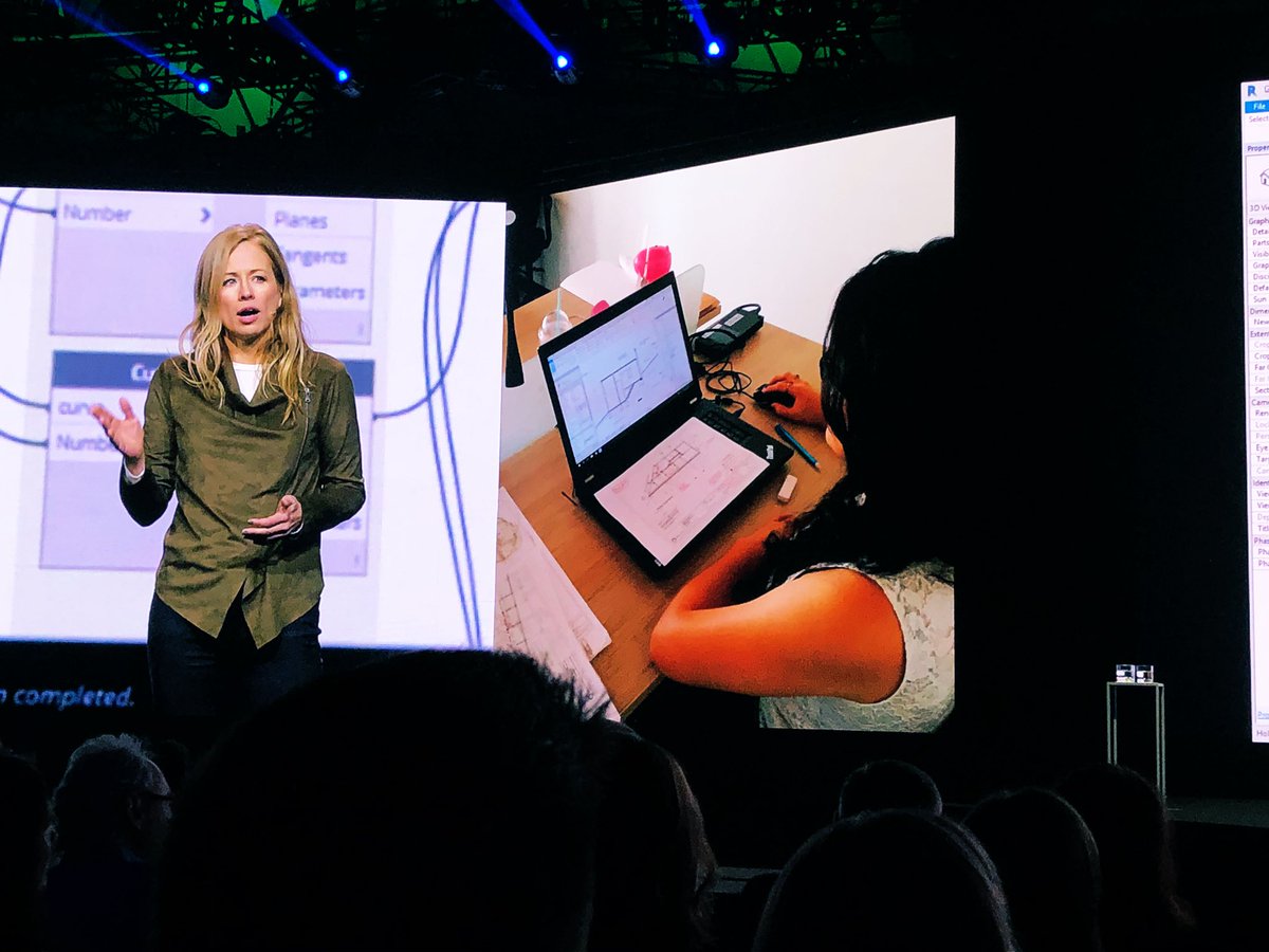 thinkstations's tweet photo. Hanging with @ElizabetHausler of @BuildChange this morning while she shares their work in construction to reduce deaths, injuries, and economic losses caused by housing and school collapses due to earthquakes and typhoons in emerging nations. #thinkPseries #AU2019 @autodesku https://t.co/8Kc7JtKTtK