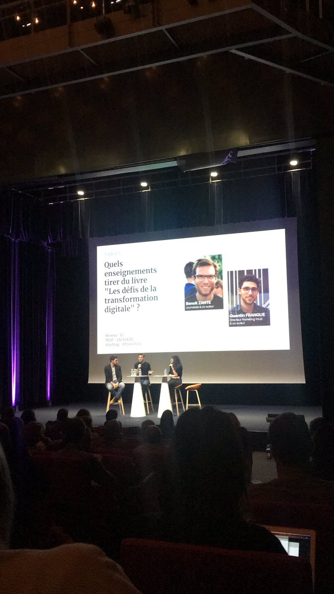 AlexiaDuclaud's tweet photo. Conférence @intuiti sur la transformation digitale 🌐👍 retours d’expérience de 4 entreprises et résume du nouveau livre de Quentin Franche &amp; Benoît Zante #transfo19 https://t.co/1S7WRO7sTw