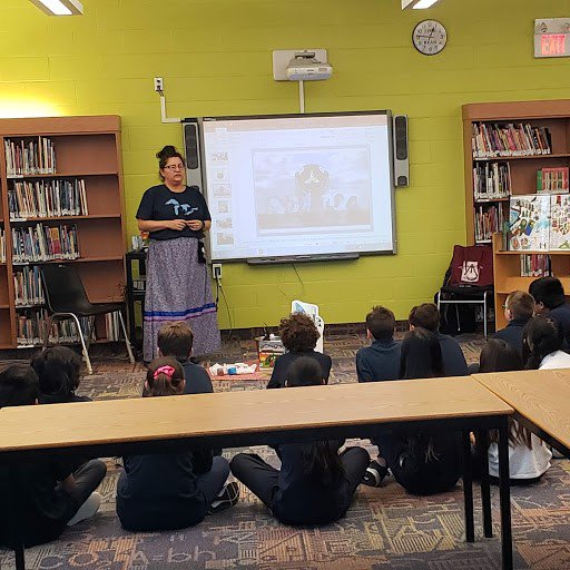 Inspiring visit by Joanne Robertson author of The Water Walker @aoolces. Be sure to visit myClass for videos, activities and to learn about the #juniorwaterwalkers.  Check with your #teacherlibrarian for more information. @HWCDSB @MadalenaJohn @mel_button @Chorzele @MrsFortino