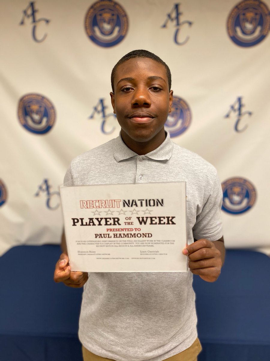 ACCougarNation's tweet photo. Shoutout to JR quarterback Paul Hammond on being named @DREAMScouting  Massachusetts player of the week with his dominating offensive performance last week. Paul threw for 305 yards and 4TDs and rushed for 75 yards with a rushing TD. He is also a strong student in the classroom. https://t.co/Qz9rl5BE8n