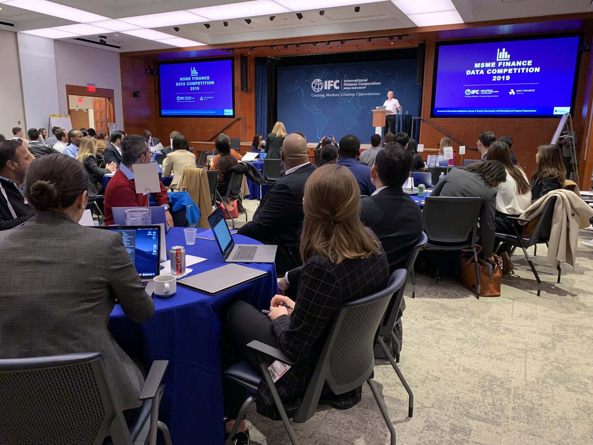 IFC_org's tweet photo. #HappeningNow: Graduate students from universities in #WashingtonDC are attending IFC’s first MSME Finance Data Competition. #MSMEchallenge
Participating universities include @AmericanU @CatholicUniv @TodayAtMason @GWtweets @Georgetown @JohnsHopkins @UofMaryland. https://t.co/sYi9GEsF3e