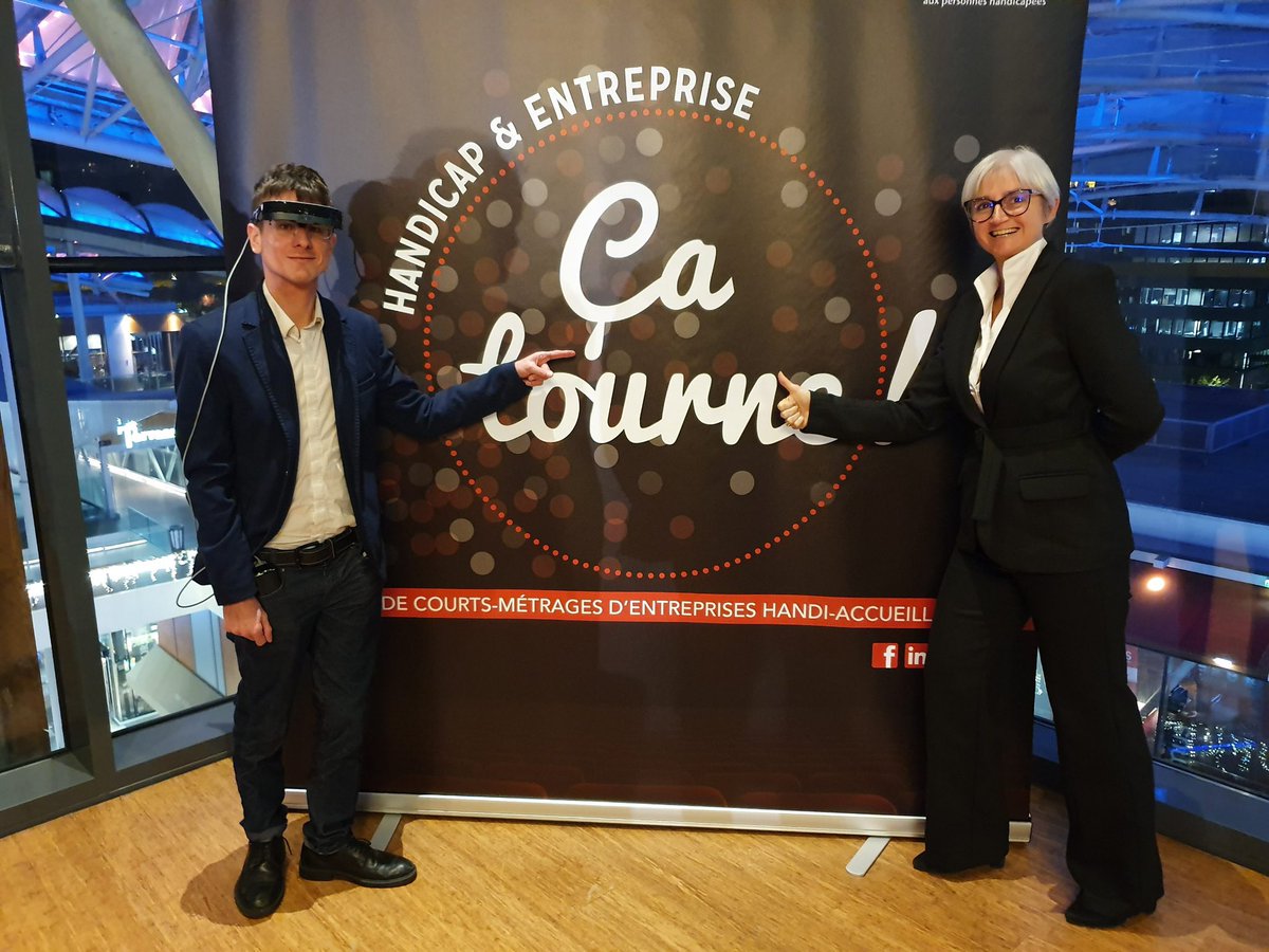 BourgHabitat's tweet photo. Dans le cadre du festival Handicap &amp; entreprise : ça tourne !, Bourg Habitat vient de remporter la palme « maintien dans l’emploi » pour Maxime ! Nous sommes fiers de partager ce moment avec lui et nos équipes ! #SEEPH2019 #innovation #logementsocial @Agefiph_ @CPMEaura https://t.co/ERBaqs5v3b
