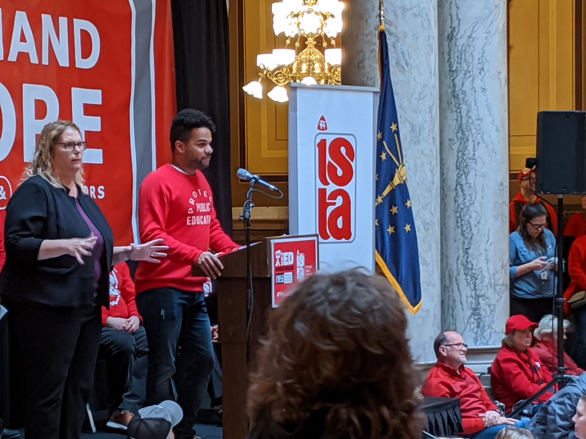 ISTA members are telling their stories to a packed Statehouse. The common theme: Enough is enough.

#RedForEd 
#IamISTA