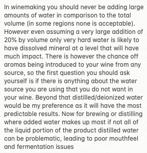 EnoQuestions's tweet photo. #Question: Is it better to add distilled, spring water, or tap water to your must?
#EnoQuestions #Enology #Winemaking #TuesdayThoughts

#Answer: https://t.co/YsG7Bq8QS2