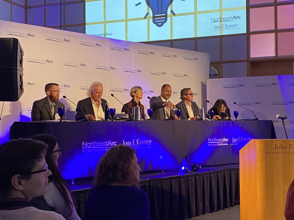 MassHHS's tweet photo. We are back at the @JFKLibrary for the third annual #ArcTank to hear ideas from innovative thinkers who want to positively disrupt disability services to improve the lives of people with intellectual and developmental disabilities and/or autism and their families. #changinglives https://t.co/INUdrEz53p