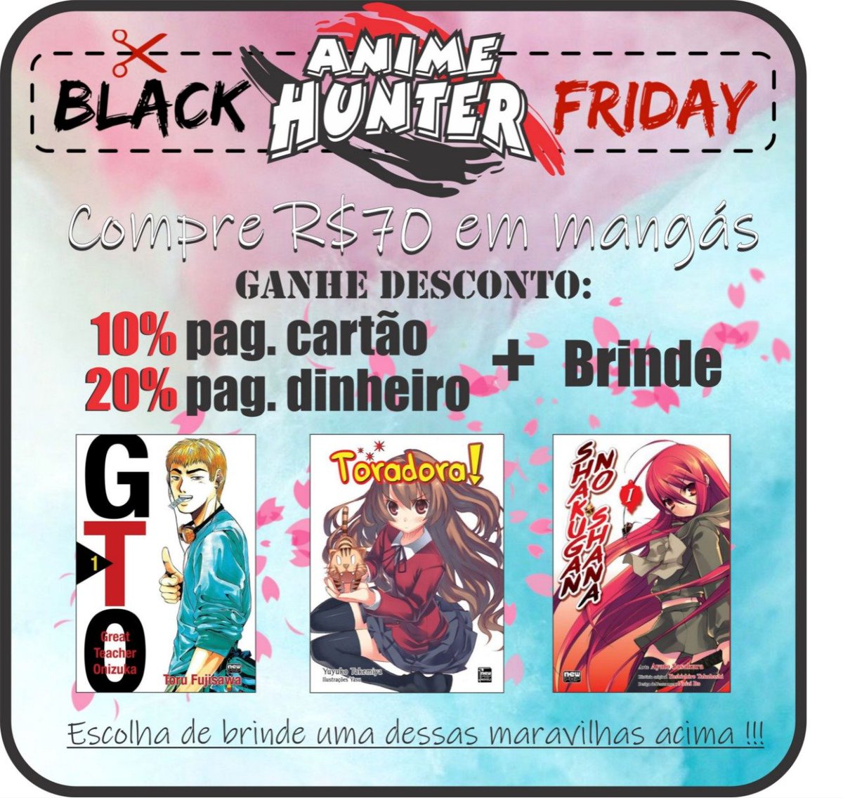 NewPOP Editora on X: Atenção galera de SP, a loja Anime Hunter realizará  uma promoção especial entre os dias 29 de novembro ao dia 01 de dezembro  com toys, mangás, novels e