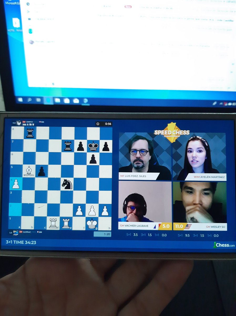 El super match GM Lagrave vs GM So en horas laborables 🤩 aprendiendo con MF Luisón y WIM Ayelen gracias por explicar #MuchoNivel #speedchess #chesstv twitch.tv/chesscomes <a href="/chesscom_es/">Chess.com en Español</a>