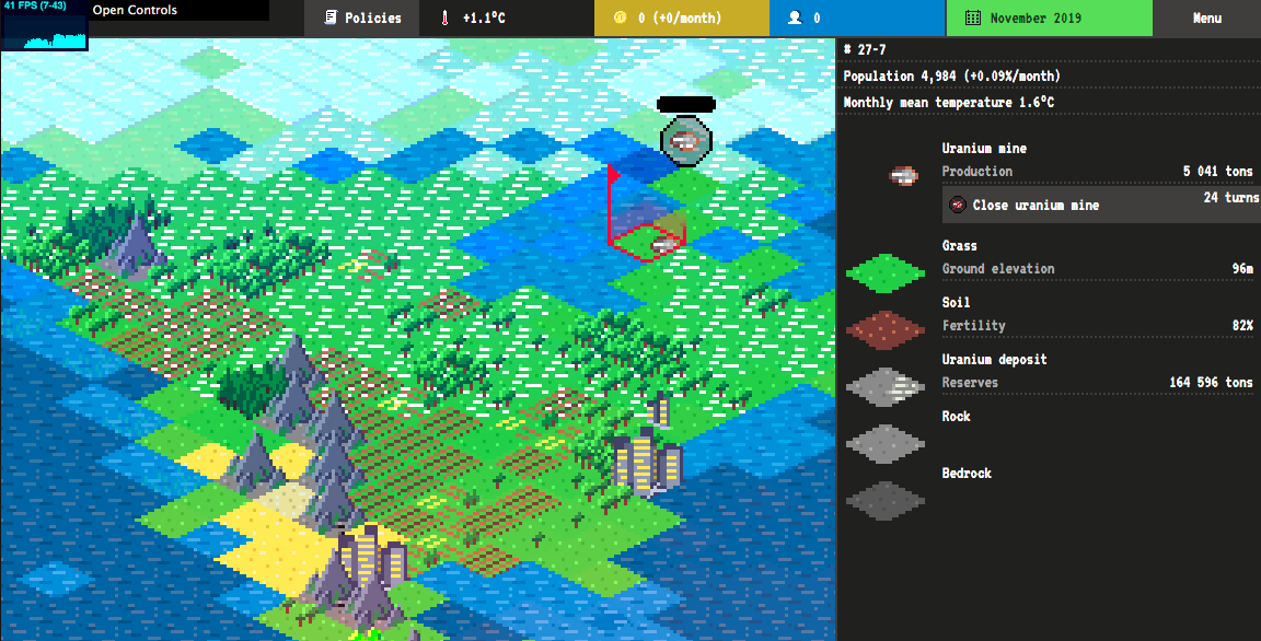 Alastor_Games's tweet photo. #DuskOfCivilization, day 39
- Uranium resource! ๐๐ก
- Ability to mine uranium โ๏ธ
Started natural gas, should be done by tomorrow. Then I'll have the main resources to start working on the energy prodยฐ/consumptยฐ system!
#gamedev #indiegame #games4future #pixelart #indiedev https://t.co/1eUMTRu37m