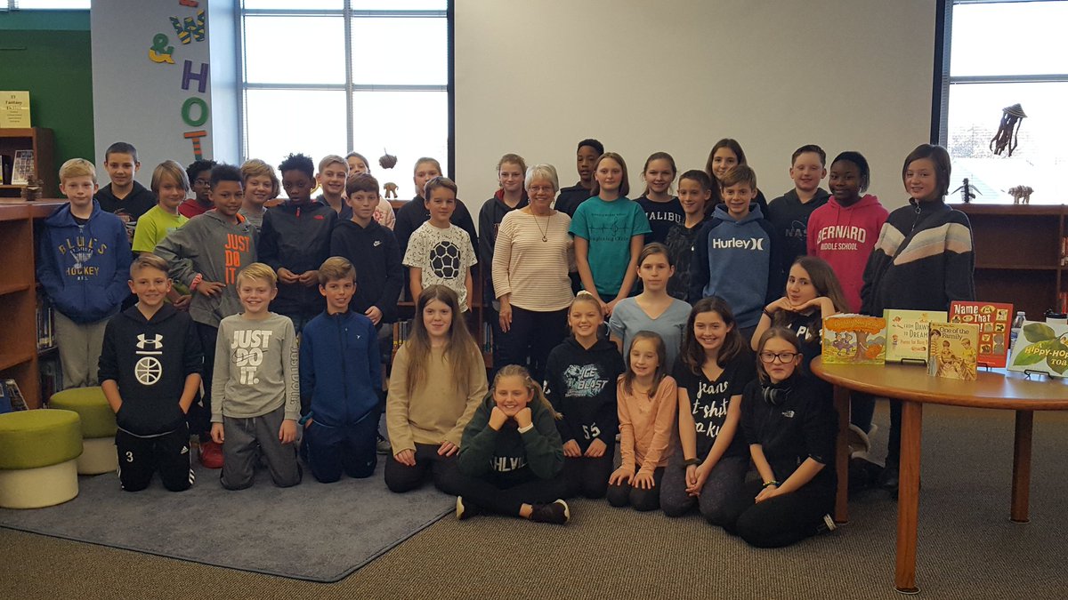 A big thanks to <a href="/MrsConrad1019/">Jen C</a> for getting author Peggy Archer to visit <a href="/BernardMiddle/">Bernard Middle MSD</a> and interact with EVERY 6th grade student. ❤ It was wonderful and was an amazing entry event into our Children's Book project. Way to go!