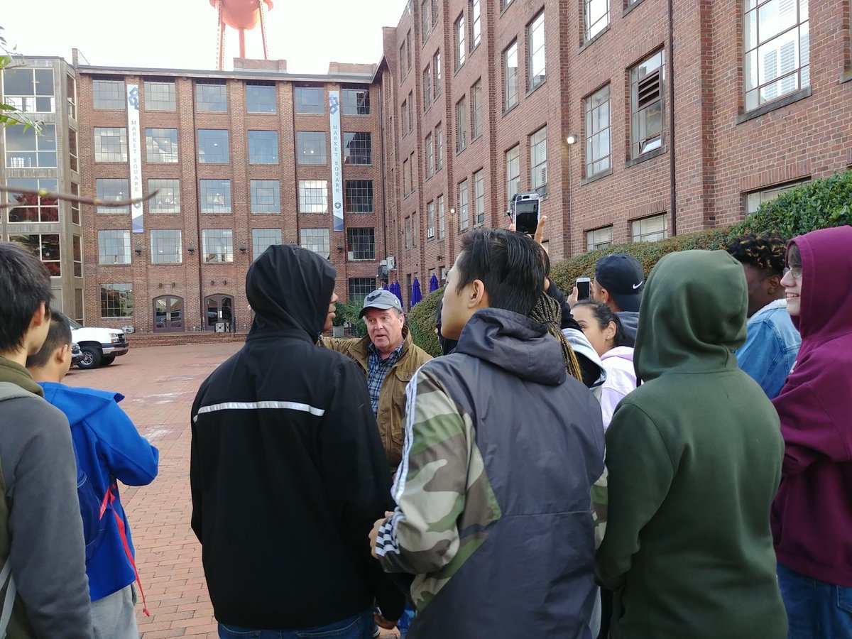 HpcCte's tweet photo. Today Mr. Holden's and Mr. Flynt's Into to Modeling and Animation classes visited downtown High Point. The classes were looking for details and elements that will be placed on buildings in their game art designs. Great out of the box lesson plan.
#ChangeToEmpower
#believeinGCSCTE https://t.co/elCl3nJTvg