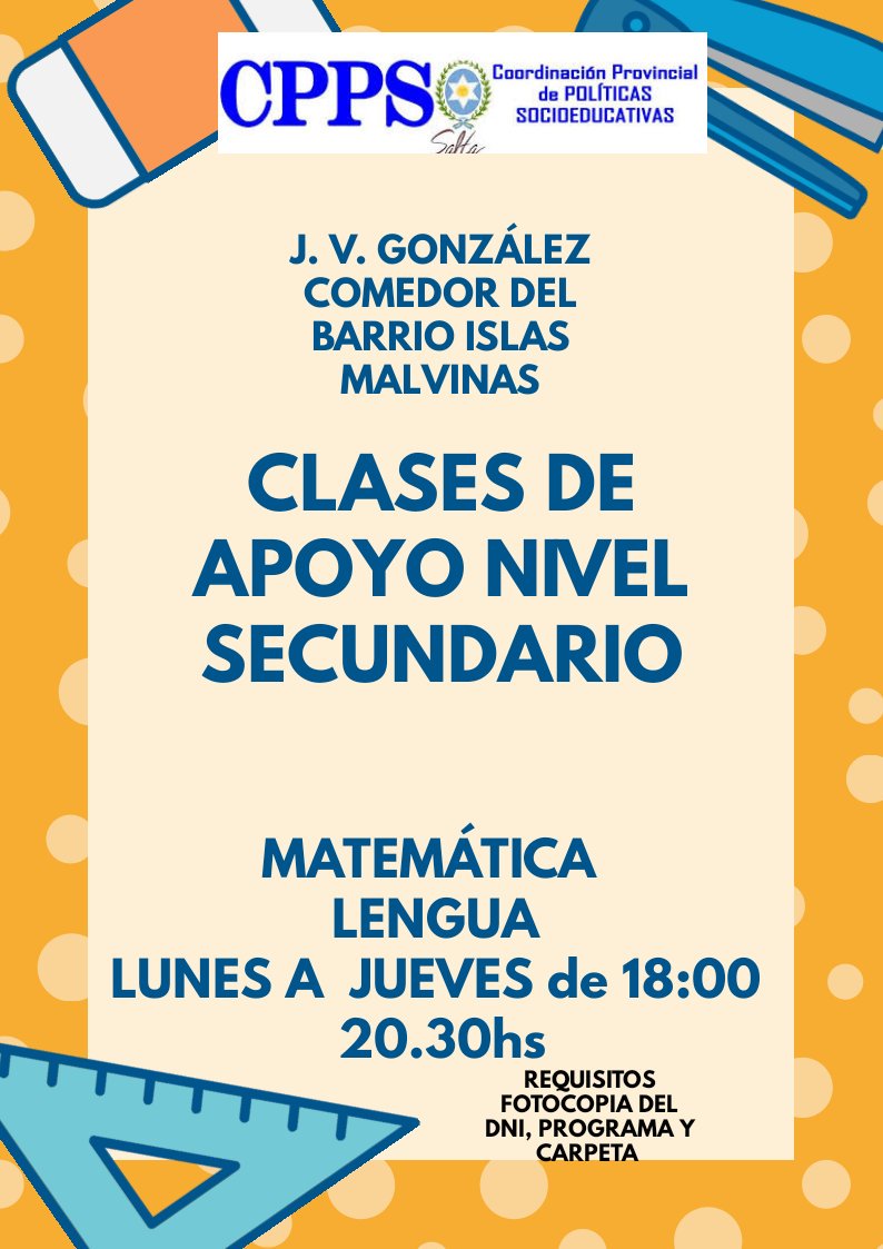 Clases de apoyo gratuitas para estudiantes de nivel secundario que necesiten reforzar saberes y conocimientos <a href="/UrtubeyJM/">Juan Manuel Urtubey</a> <a href="/fguillesaavedra/">GUILLERMO SAAVEDRA</a> <a href="/MEducacionSalta/">Ministerio de Educación de Salta</a>