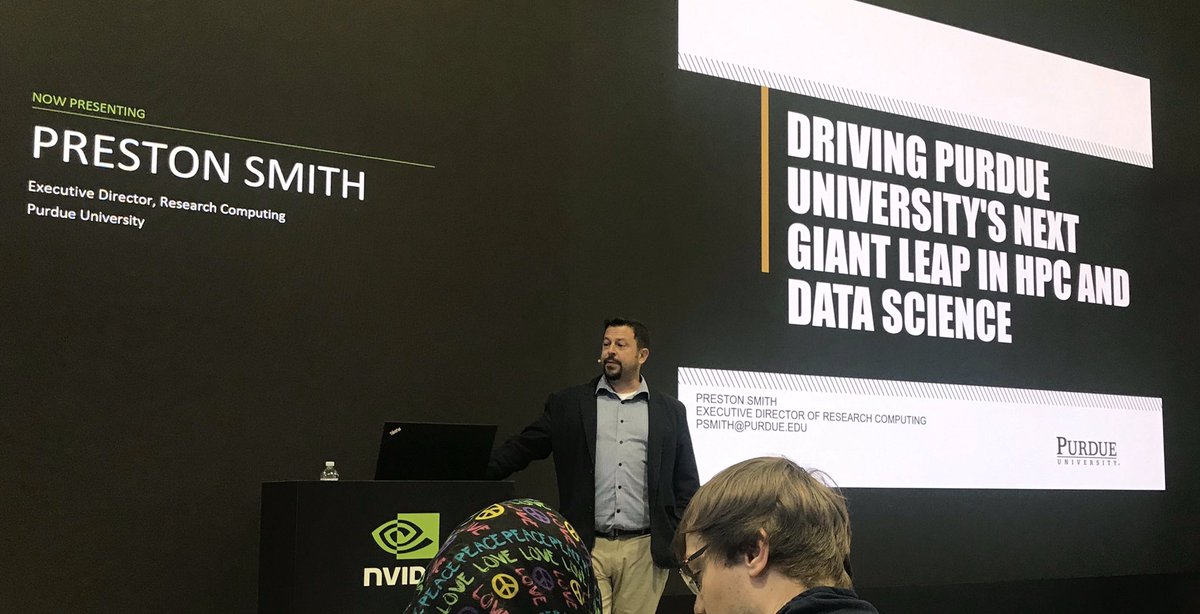 Exec director Preston Smith speaks about #Purdue Giant Leaps in #HPC and data science at #SC19 @PurdueIT @Research_Purdue @PurdueIDSI