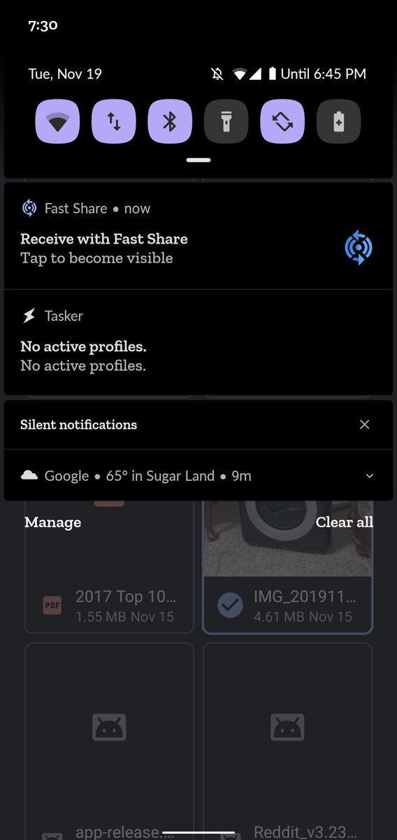 MishaalRahman's tweet photo. In case you're wondering what's happening with Google's Fast Share feature (its AirDrop-like sharing service), it's still in-development. Sometime recently it got a new icon and some UI changes. https://t.co/yRncp4kW6d