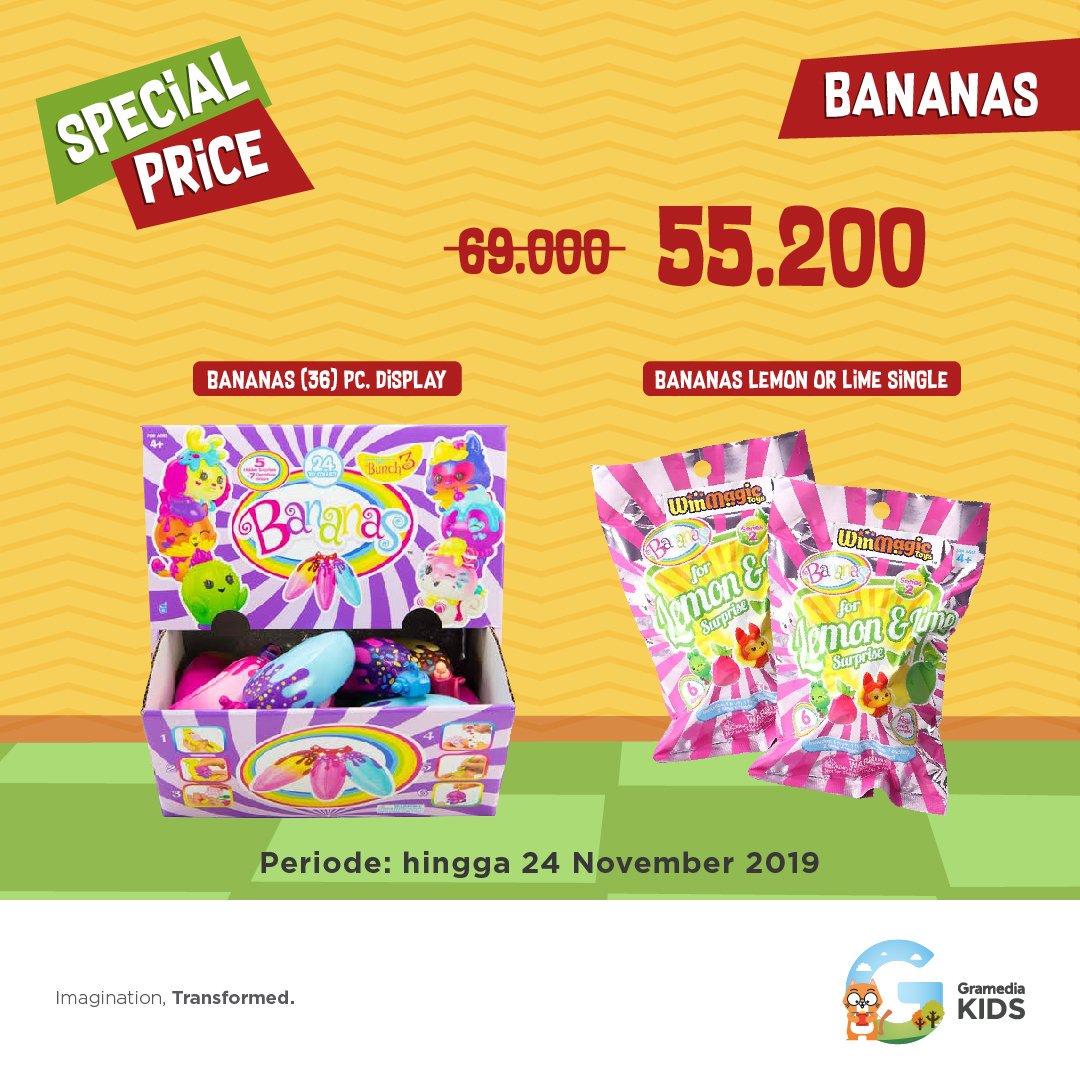 Special Price!

Sahabat Doru, ada promo mainan dengan potongan harga spesial buat kamu loh di Gramedia Kids😁

Ada Play-Doh, Hasbro dan Bananas nih 😊

Yuk dapatkan harga spesial ini hanya di Gramedia Kids!😄 #gramediakids 
#discount 
#toys
#playdoh 
#hasbro 
#bananas